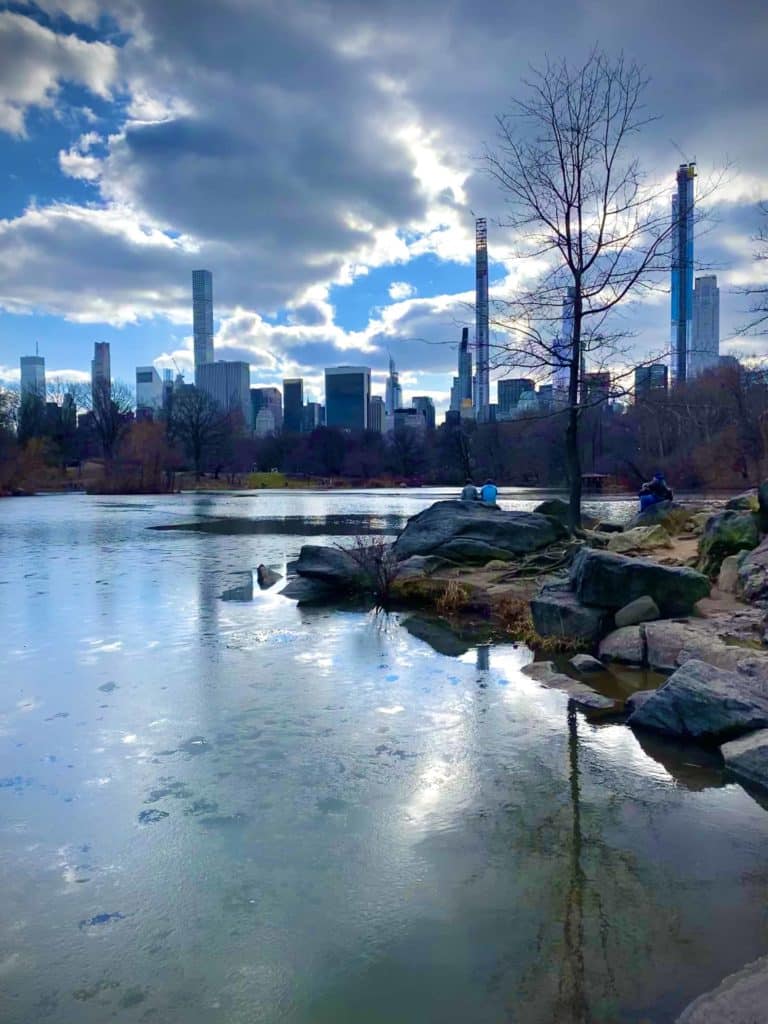 Teich im Central Park im Frühling