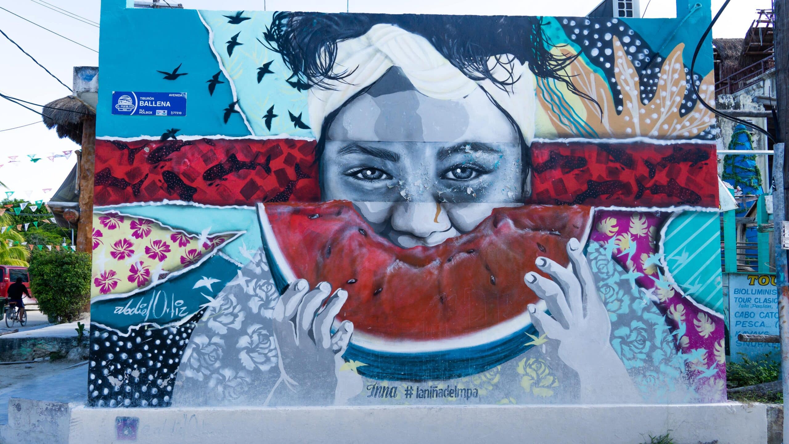 Streetart auf Isla Holbox in Yucatan scaled