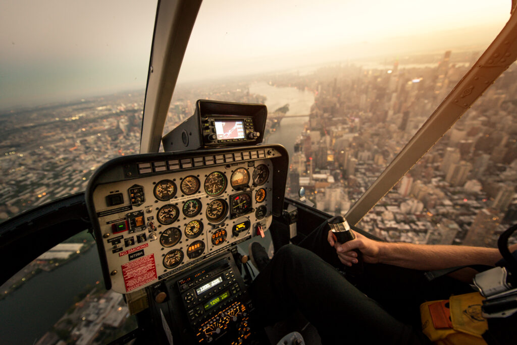 Foto vom Cockpit über New York